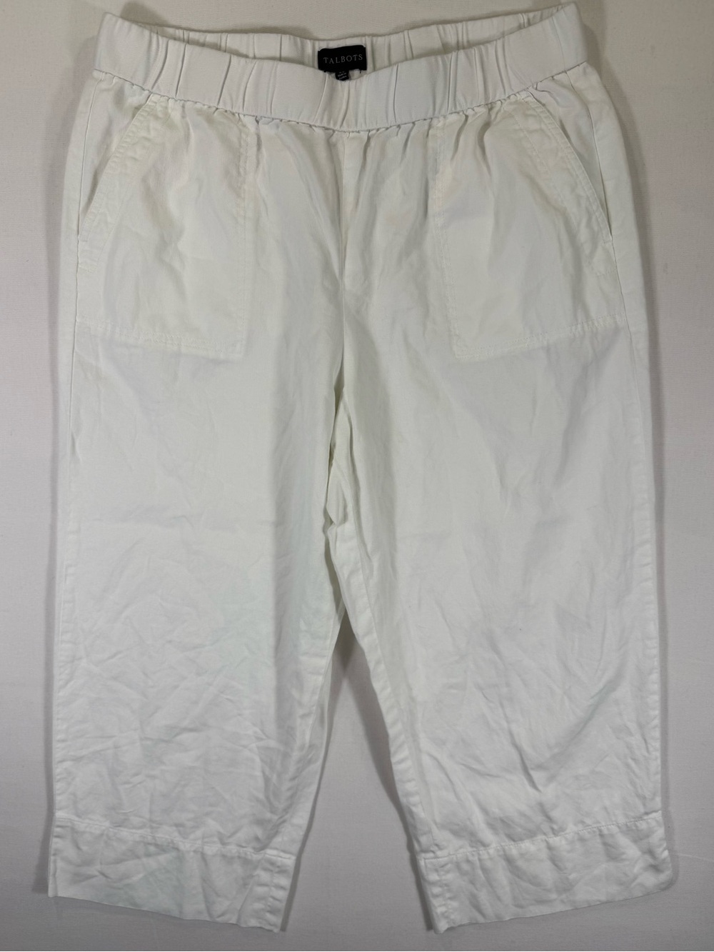 Talbots White Cropped Pull-On Capris